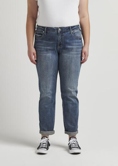 Women's Plus Boyfriend Jeans - Front View