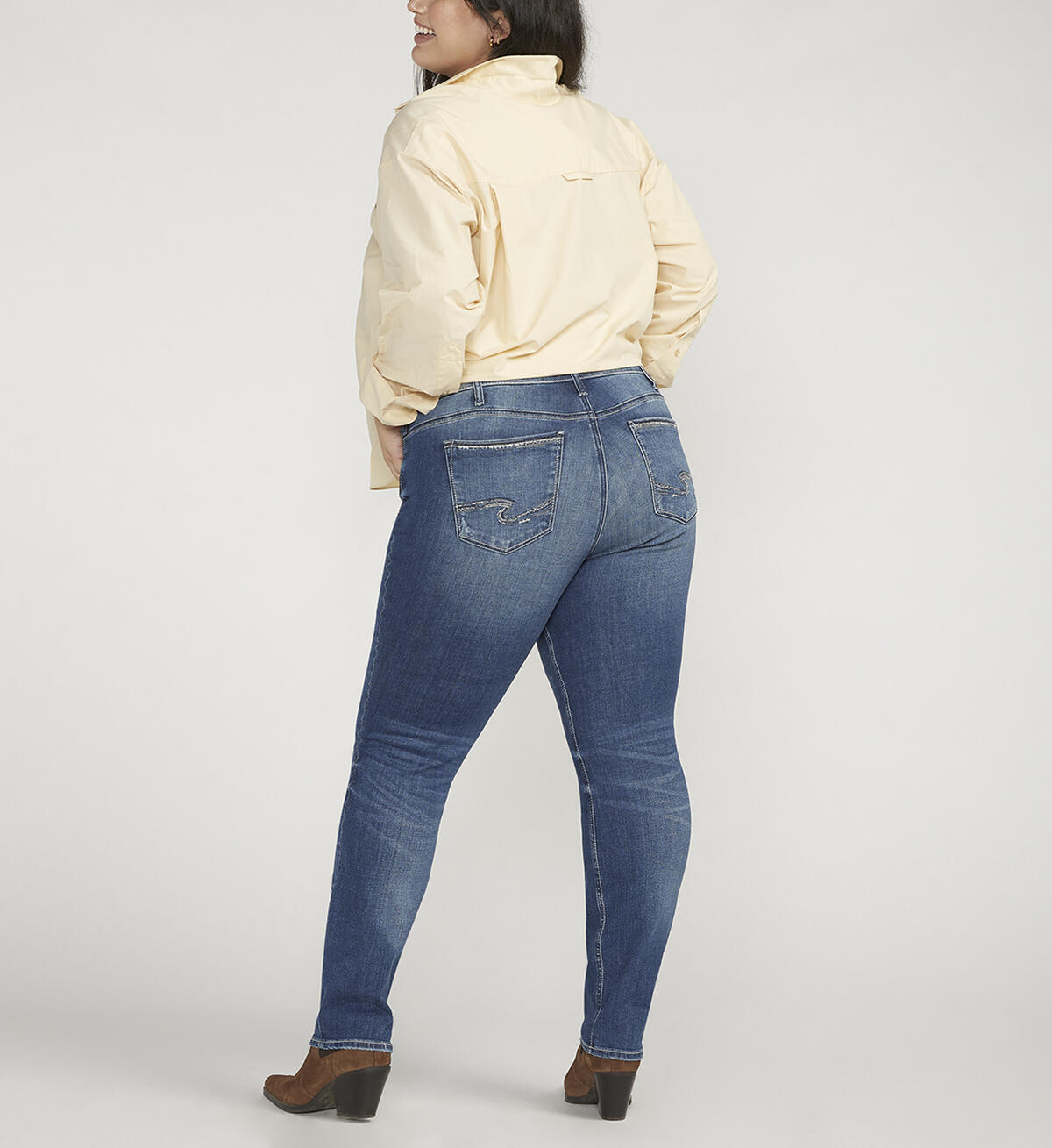 Suki Mid Rise Straight Leg Jeans Plus Size, Indigo, hi-res image number 1