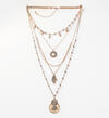 Gold-Tone Layered Hamsa Necklace, , hi-res image number 0