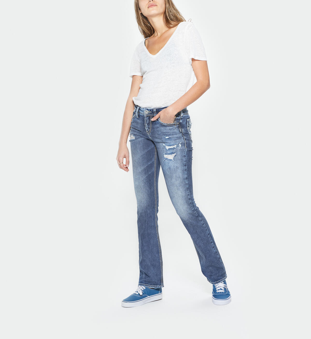 Elyse Slim Boot Mid Rise Dark Wash Final Sale, , hi-res image number 3