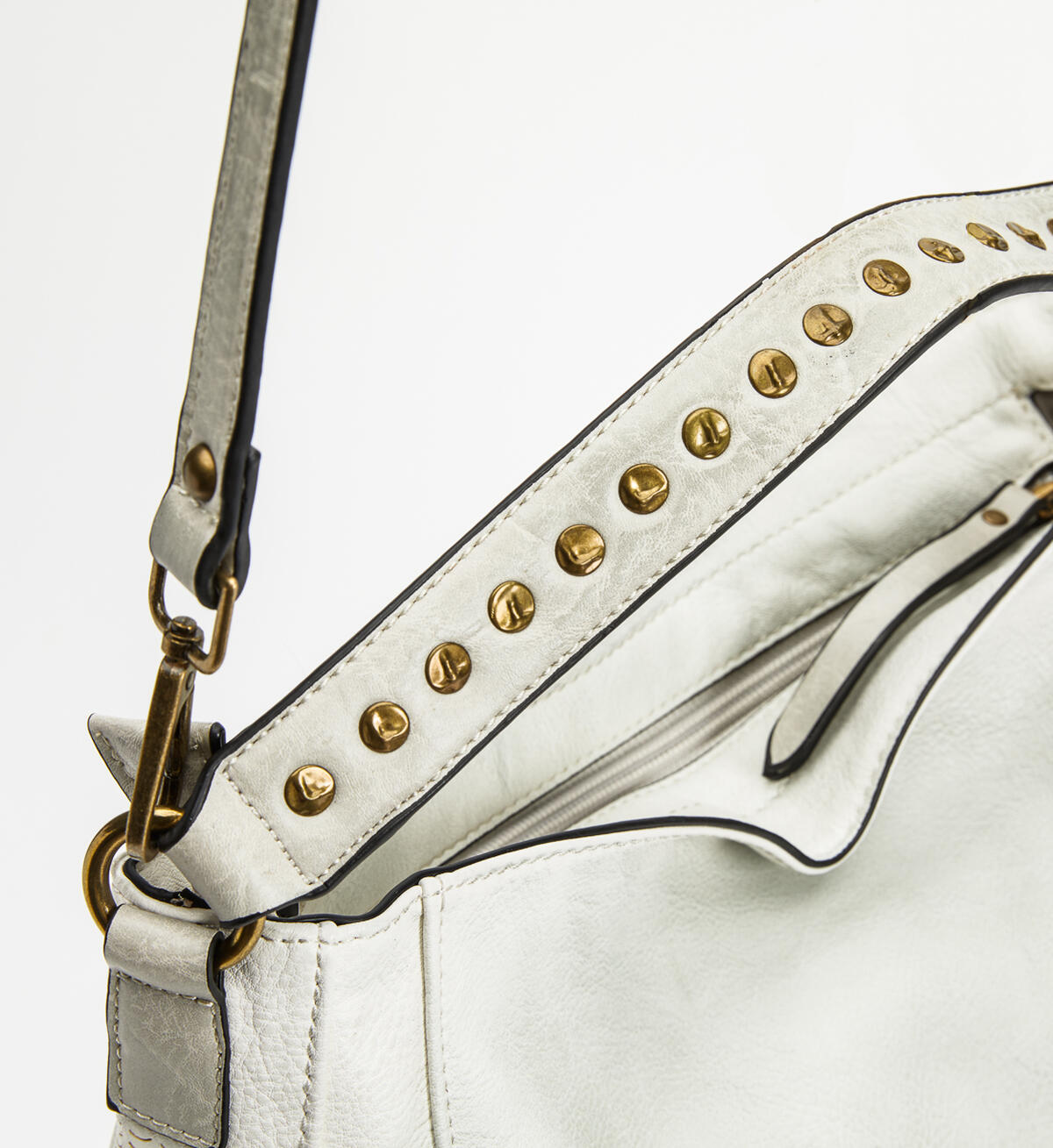 Textured Hobo Crossbody Bag, White, hi-res image number 4