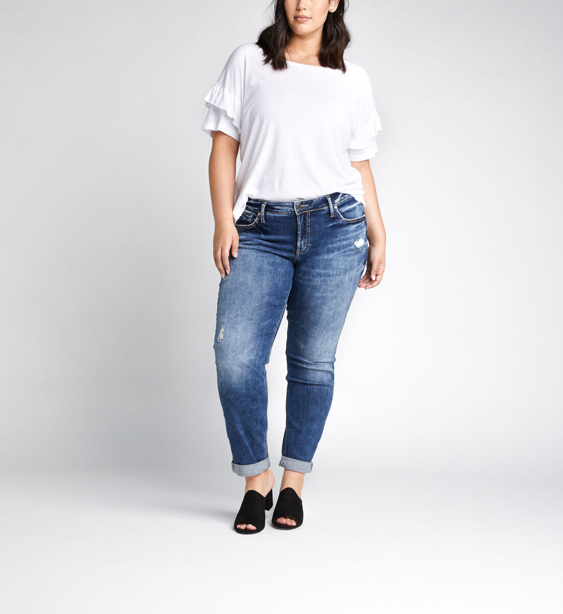 から厳選した ZW BOYFRIEND MID-RISE シルバー デニムパンツ EU32 