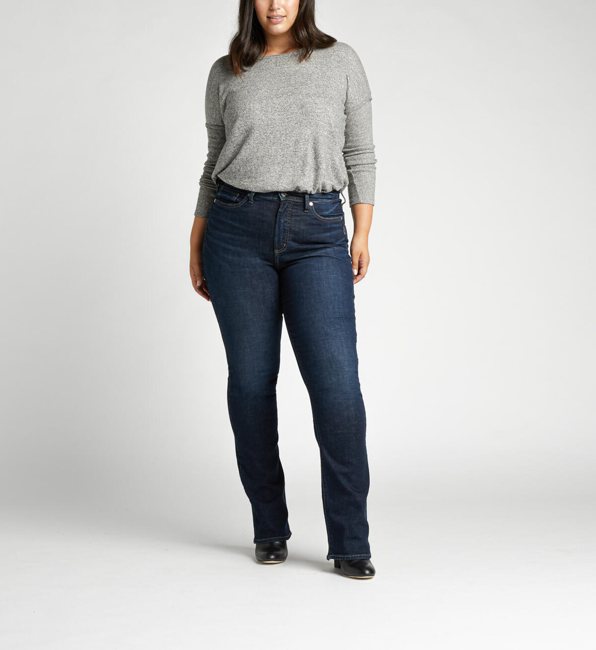 Calley Super High Rise Slim Bootcut Plus Size Jeans, , hi-res image number 3