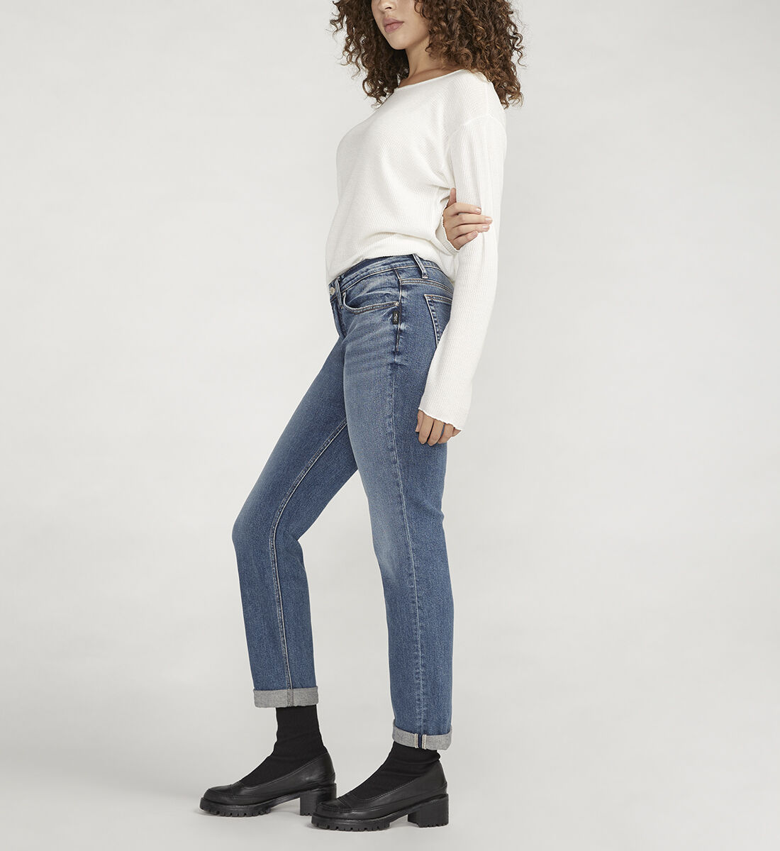 High rise slim leg jeans online