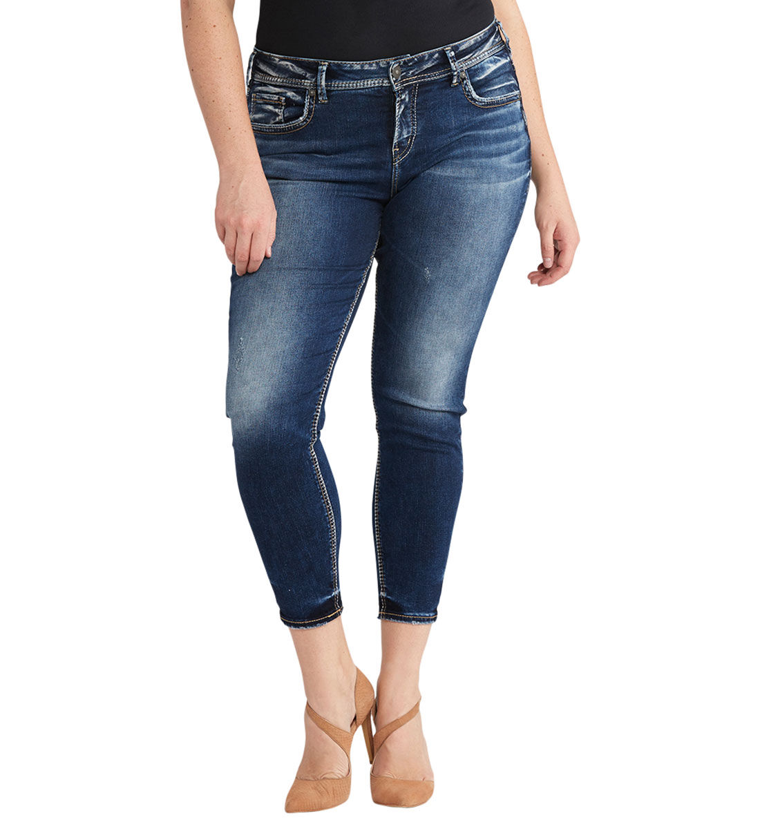 Avery Ankle Skinny Dark Wash Front