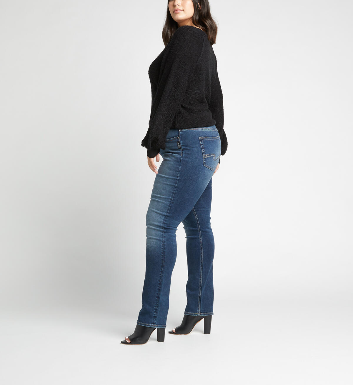 Avery High Rise Straight Jeans Plus Size, Indigo, hi-res image number 2