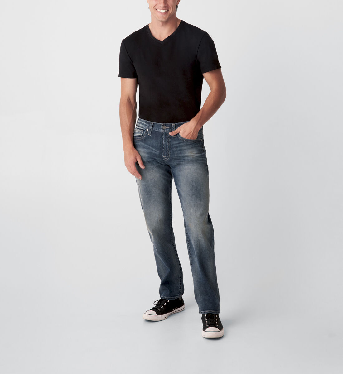 Buy Hunter Athletic Fit Tapered Leg Jeans for USD 89.00 Silver