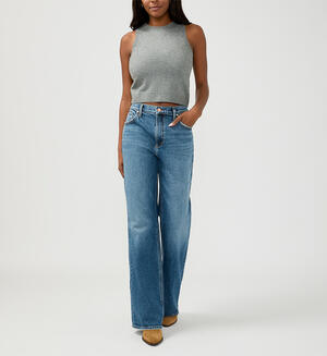 Baggy Mid Rise Bootcut Jeans