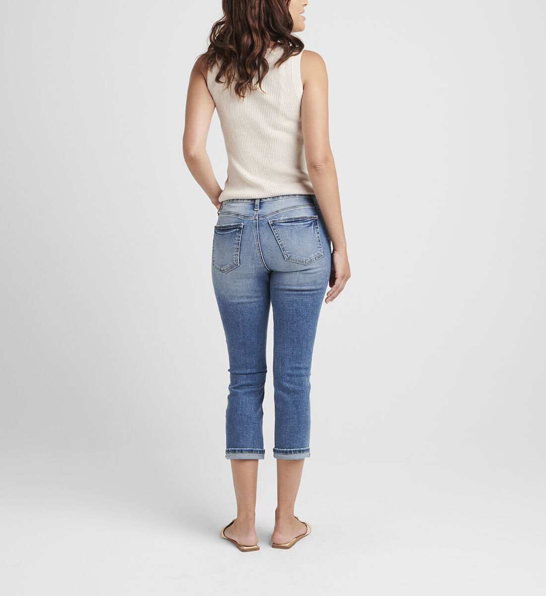 Silver suki mid capri sale