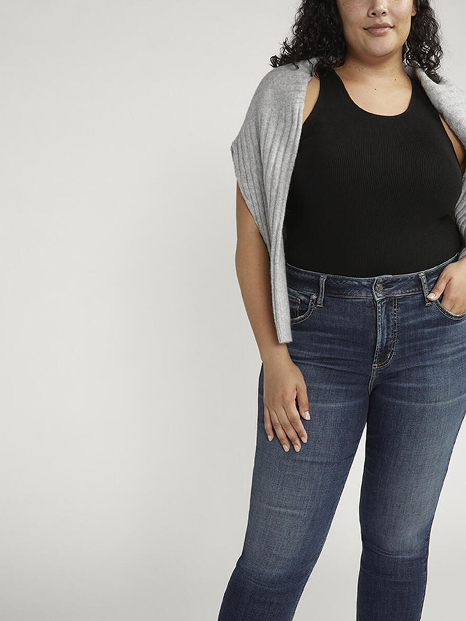 Buy Avery High Rise Straight Leg Jeans Plus Size for USD