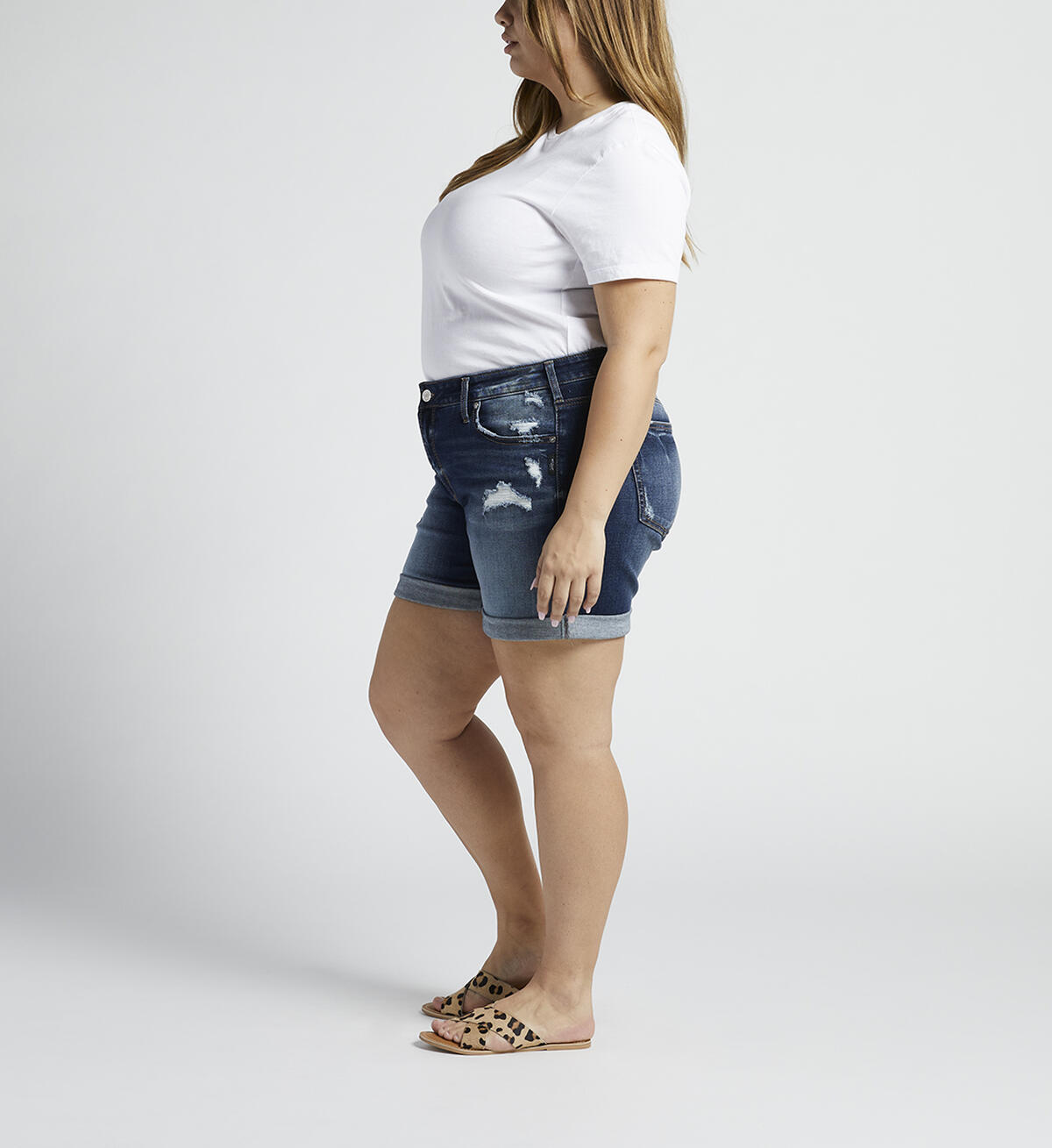 Boyfriend Mid Rise Short Plus Size, , hi-res image number 2