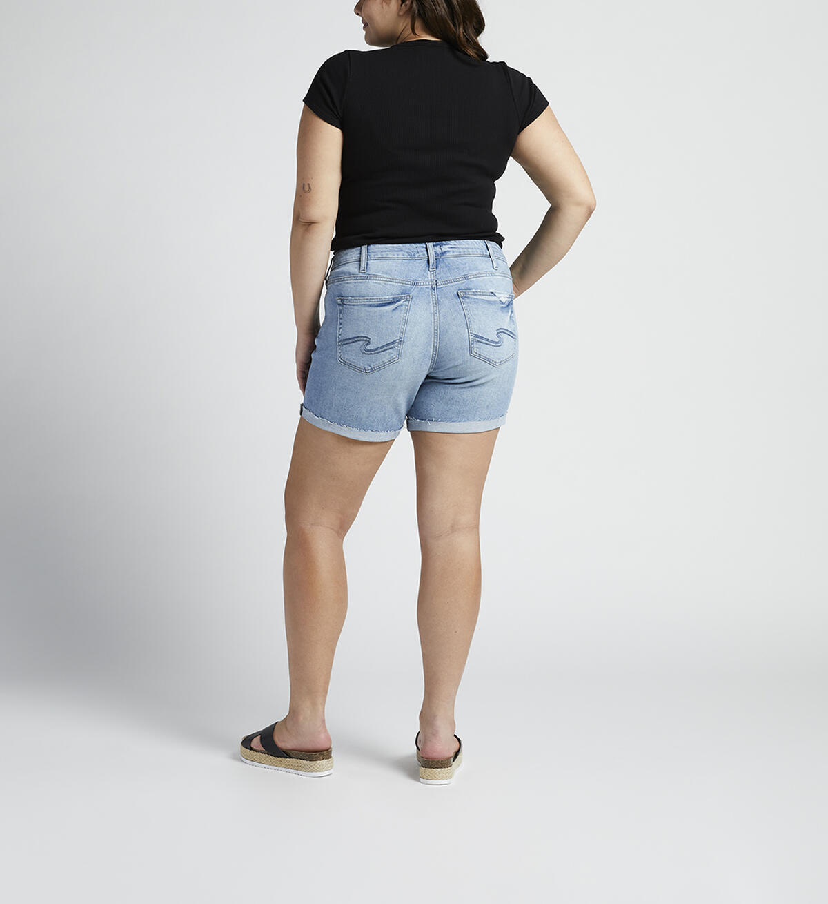 Boyfriend Mid Rise Short Plus Size, , hi-res image number 1