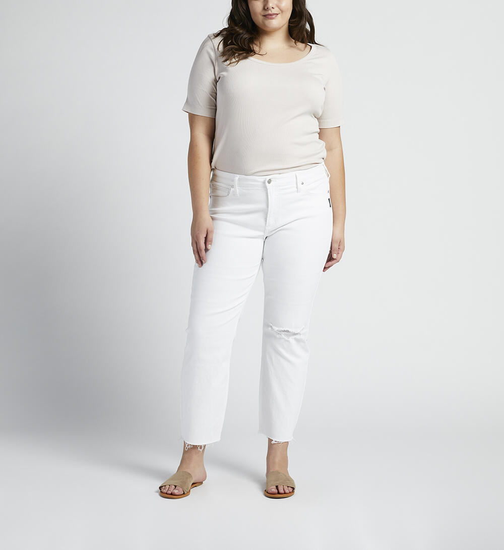 Most Wanted Mid Rise Straight Crop Pants Plus Size, , hi-res image number 0