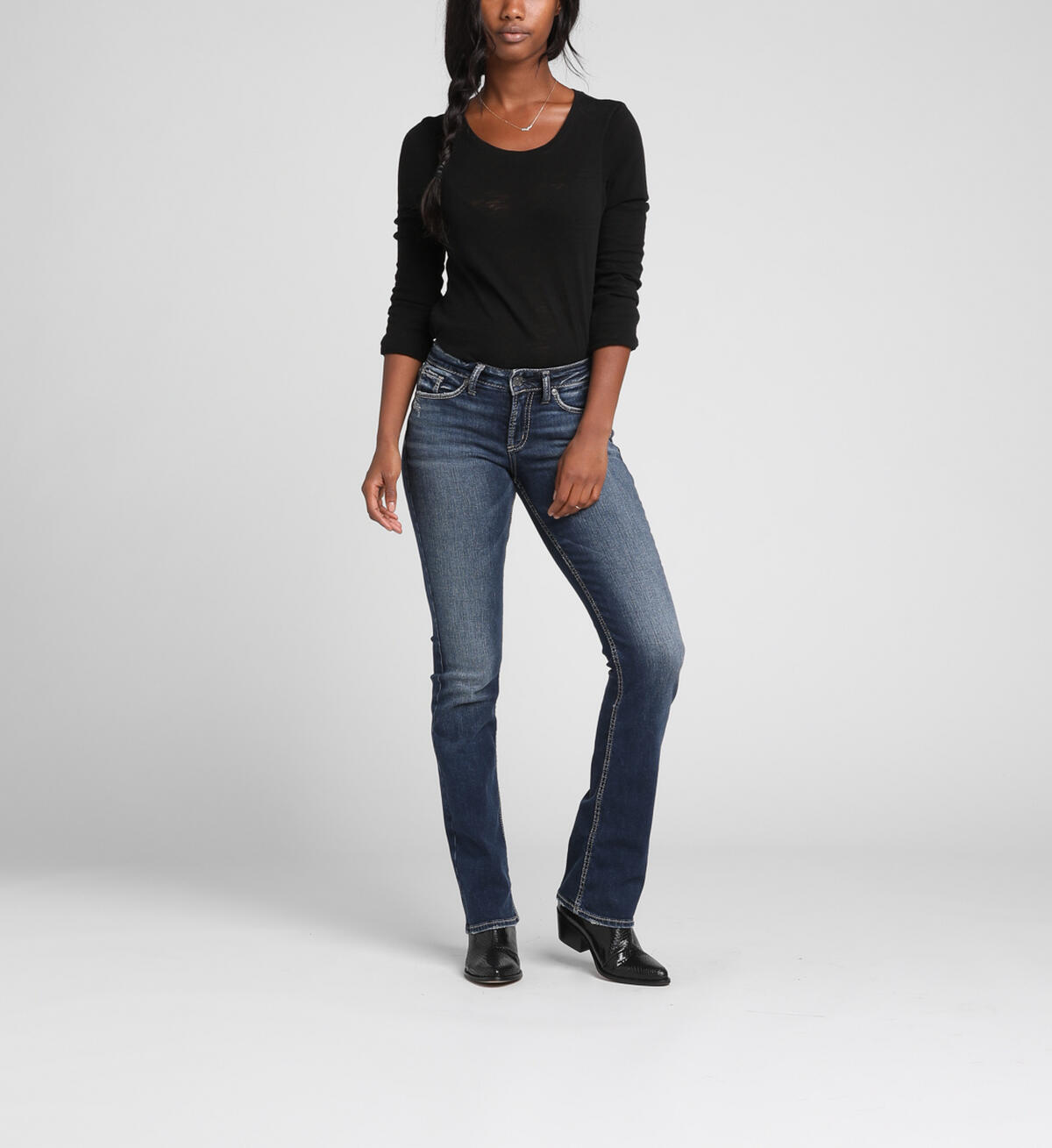 Suki Mid-Rise Curvy Slim Bootcut Jeans, , hi-res image number 0