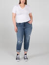 Boyfriend Mid Rise Slim Leg Jeans Plus Size - Eco-Friendly Fabric image number 0