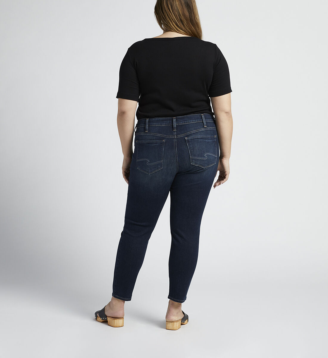 Elyse Mid Rise Skinny Crop Jeans Plus Size Back
