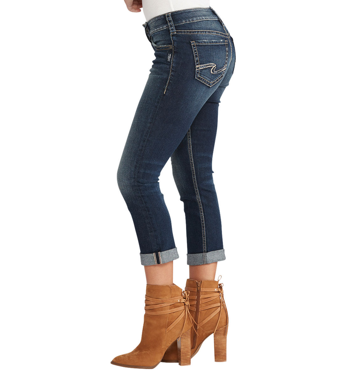 Buy Elyse Capri Dark Wash for USD 69.00 Silver Jeans US New
