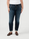 Boyfriend Mid Rise Slim Leg Jeans Plus Size, , hi-res image number 3
