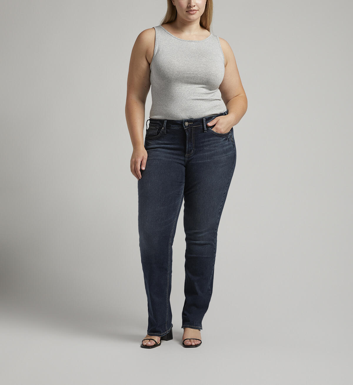 Suki Mid Rise Slim Bootcut Jeans Plus Size, Indigo, hi-res image number 0