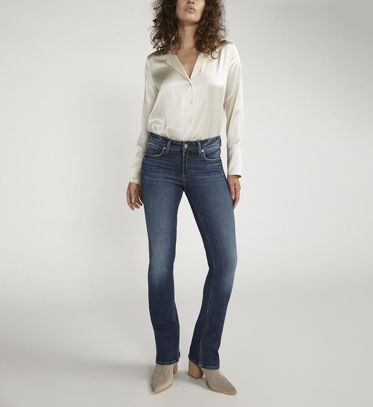 Elyse Mid Rise Slim Bootcut Jeans, , hi-res image number 0