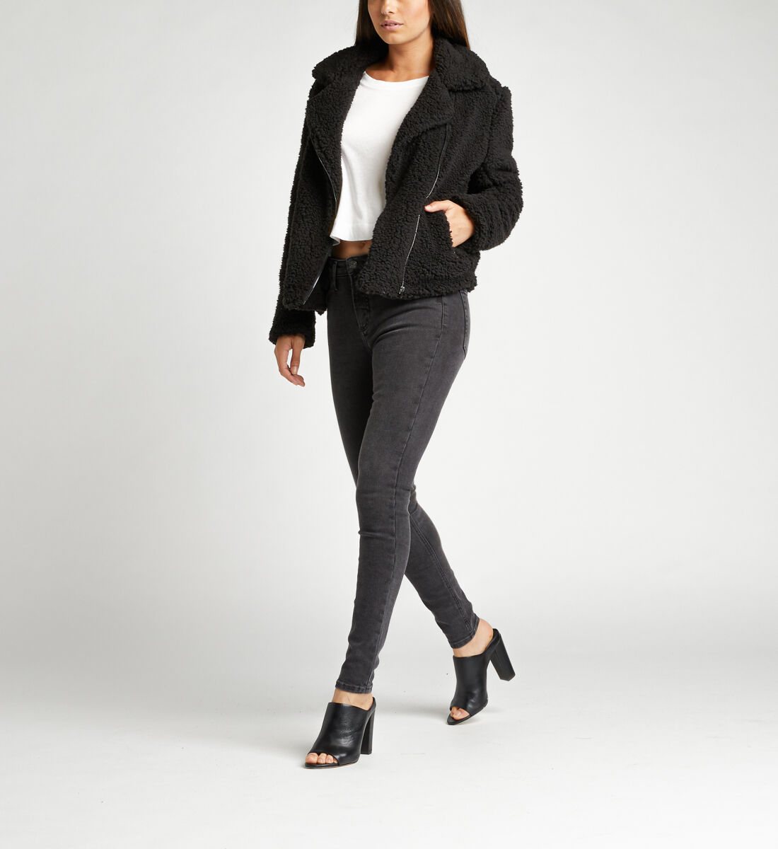 black teddy biker jacket