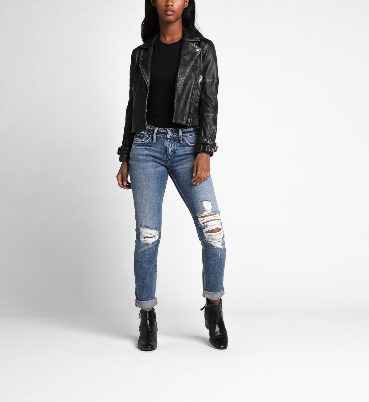 Boyfriend Slim Mid Rise Medium Wash, , hi-res image number 3