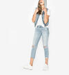 Saylor - Cropped Denim Vest With Knit Hood, , hi-res image number 3