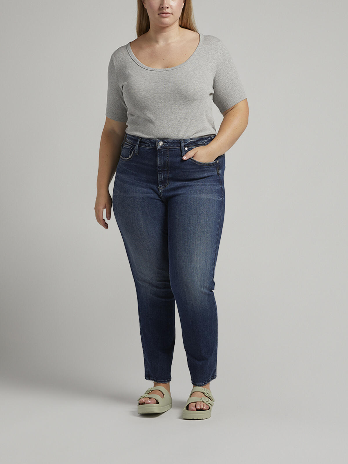 Infinite Fit High Rise Straight Leg Jeans Plus Size, , hi-res image number 0