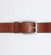 Pebbled Brown Leather Men's Belt, Brown, hi-res image number 3