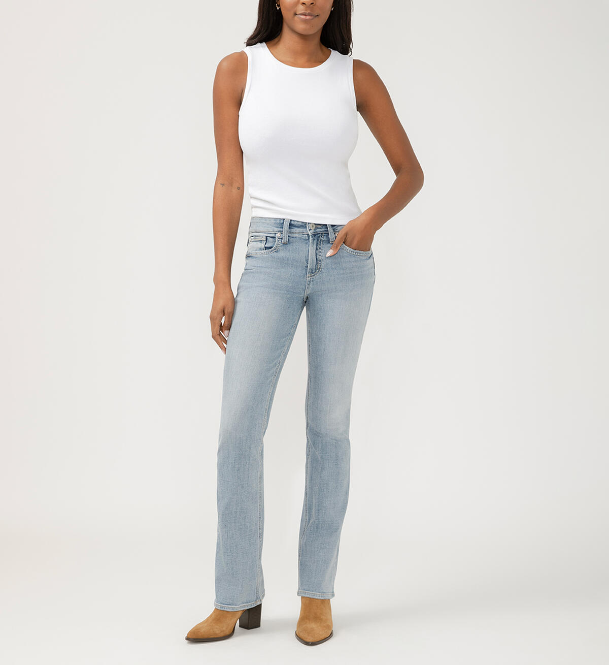 Suki Mid Rise Slim Bootcut Jeans, , hi-res image number 0