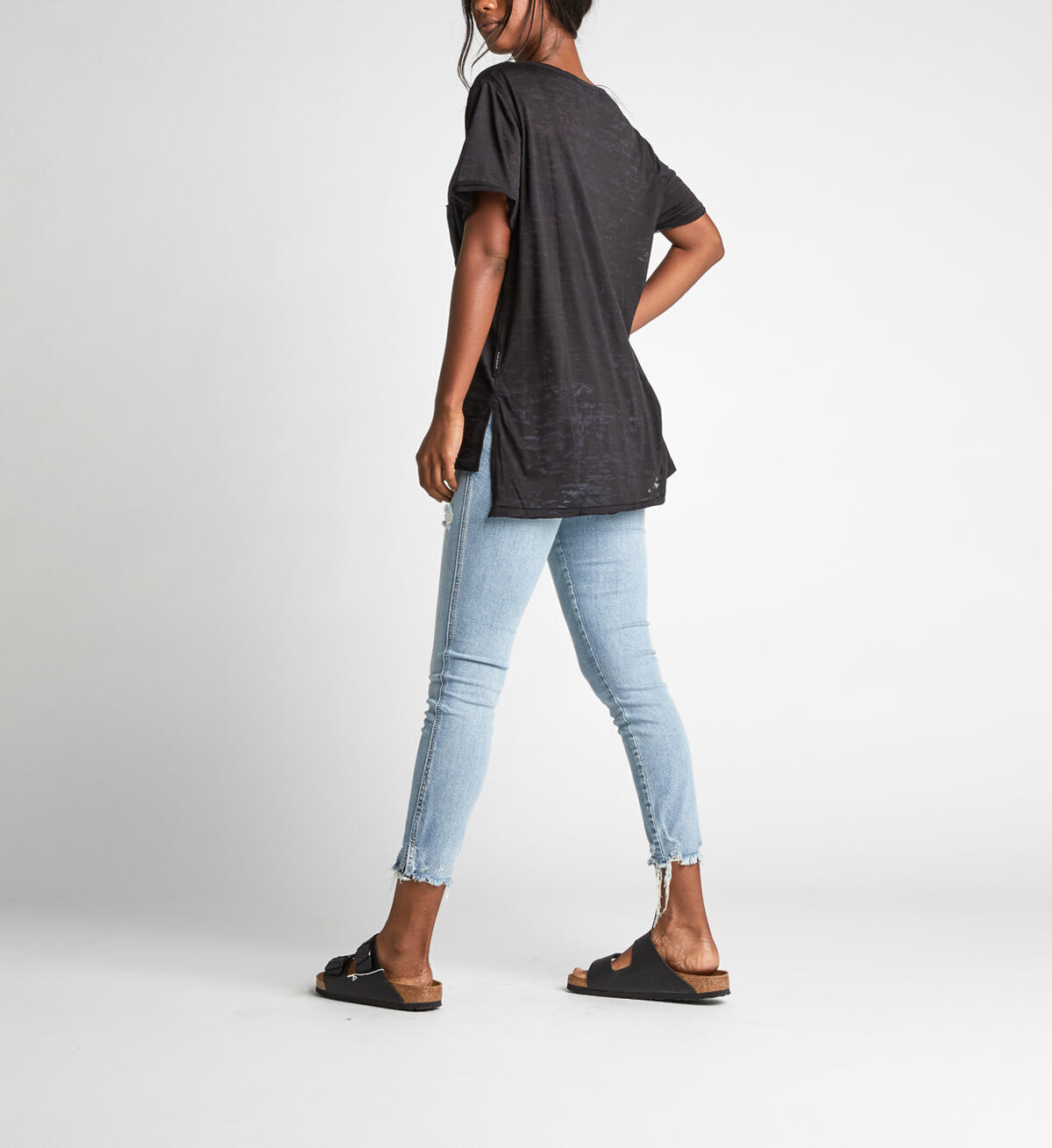 Alana Split-Seam High-Low Burnout Tee, , hi-res image number 2