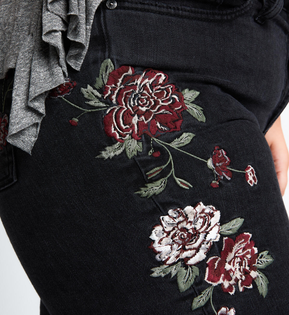 Mazy Skinny High Waist Embroidered Denim, , hi-res image number 4