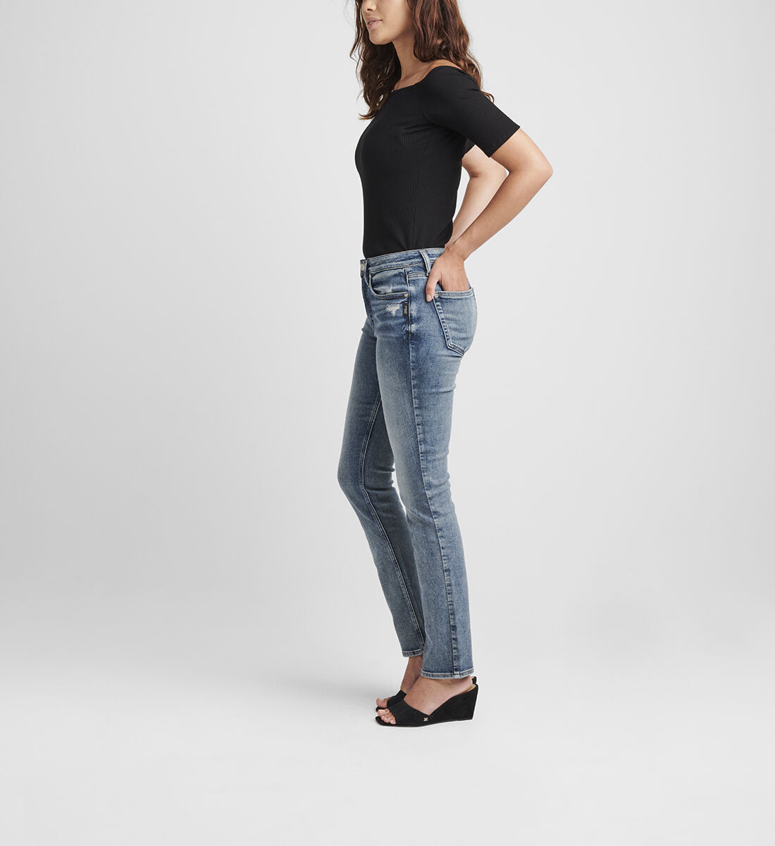 Most Wanted Mid Rise Straight Leg Jeans Side