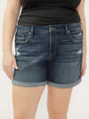 Boyfriend Mid Rise Luxe Stretch Shorts Plus Size image number 3