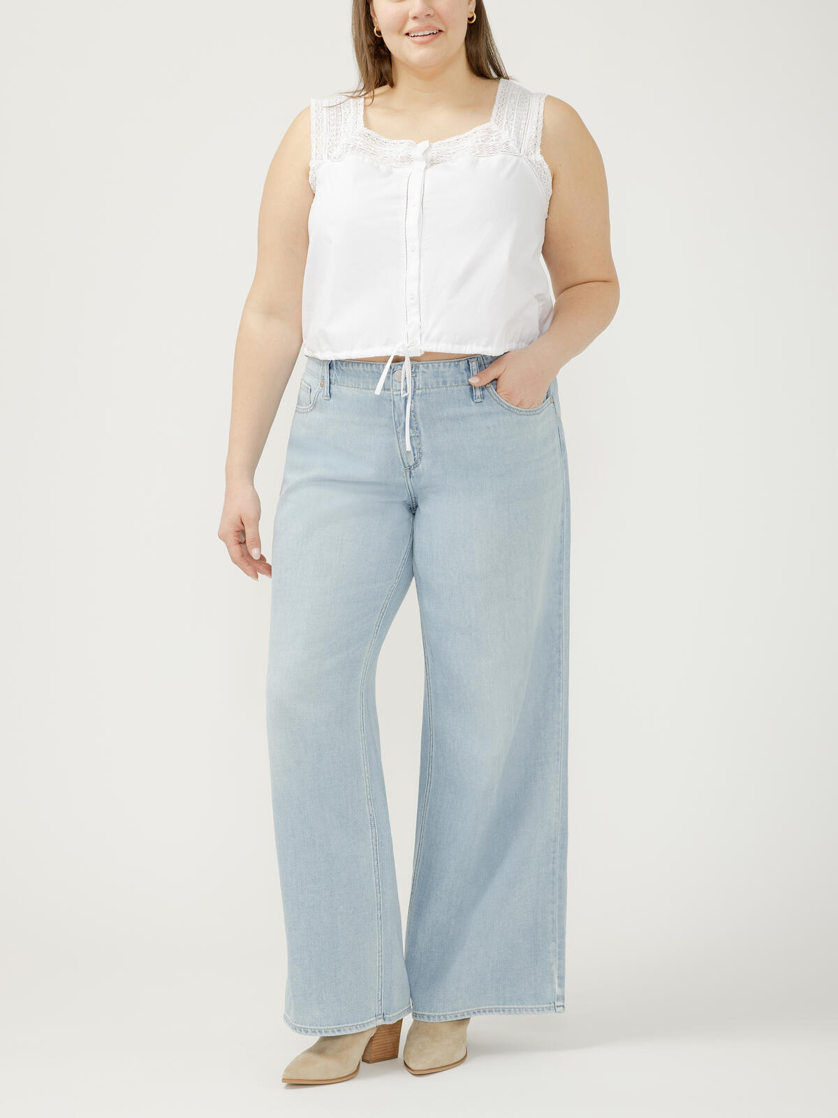 Suki Mid Rise Wide Leg Jeans Plus Size image number 0