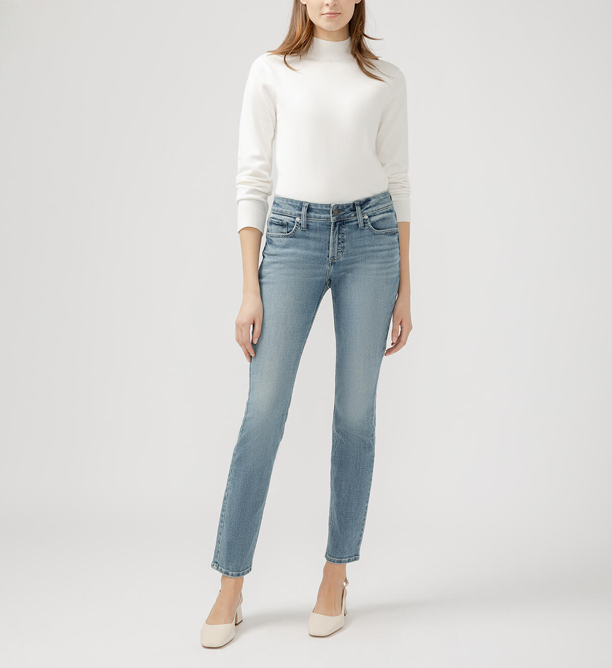 Elyse Mid Rise Straight Leg Jeans, , hi-res image number 0