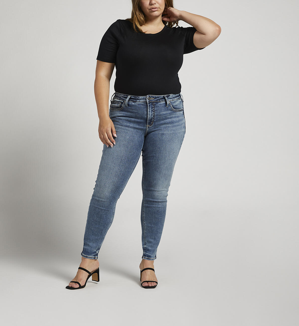 Suki Mid Rise Skinny Jeans Plus Size, Indigo, hi-res image number 0