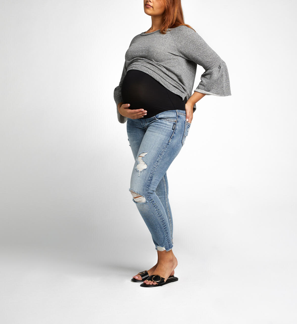 Suki Skinny Crop Maternity Jeans Final Sale, , hi-res image number 4