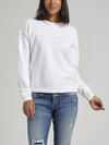 Womens Crewneck Sweatshirt, White, hi-res image number 2