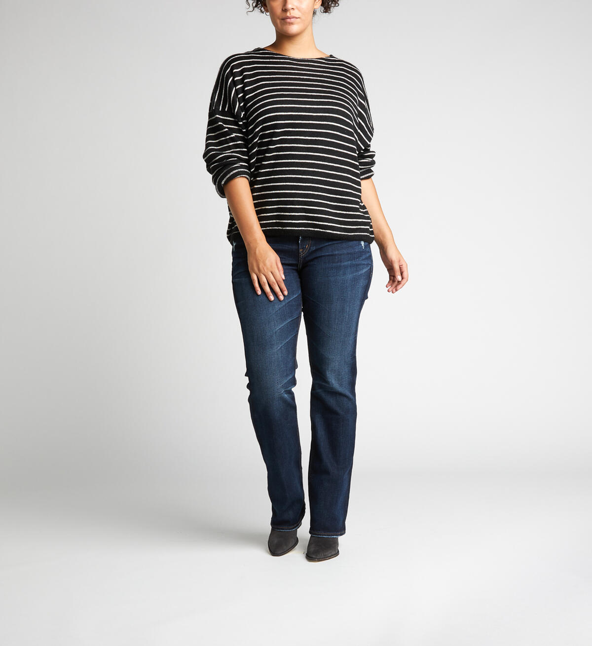 Elyse Mid Rise Slim Bootcut Jeans Plus Size Final Sale, , hi-res image number 0