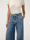 Highly Desirable High Rise Belted Ultra Wide Leg Jeans, , hi-res image number 4