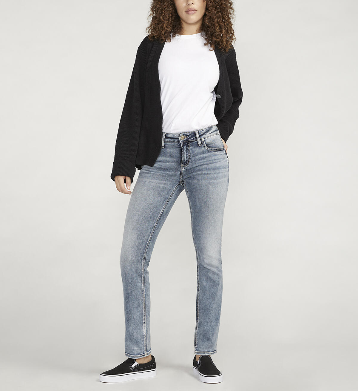 Elyse Mid Rise Straight Leg Jeans, Indigo, hi-res image number 1