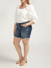 Boyfriend Mid Rise Luxe Stretch Shorts Plus Size image number 2