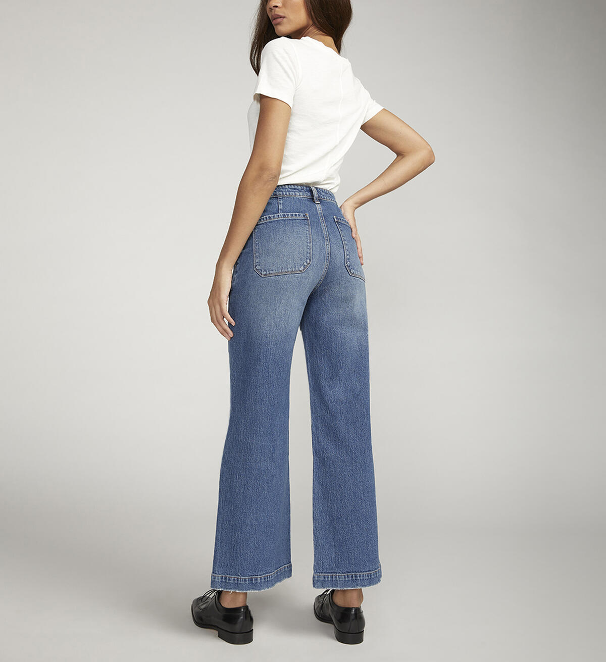 Vintage Patch Pocket Wide Leg High Rise Jeans, , hi-res image number 1