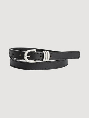 Silver Jeans Women's Geniune Leather belt with buckle and matching trip[le keeper set