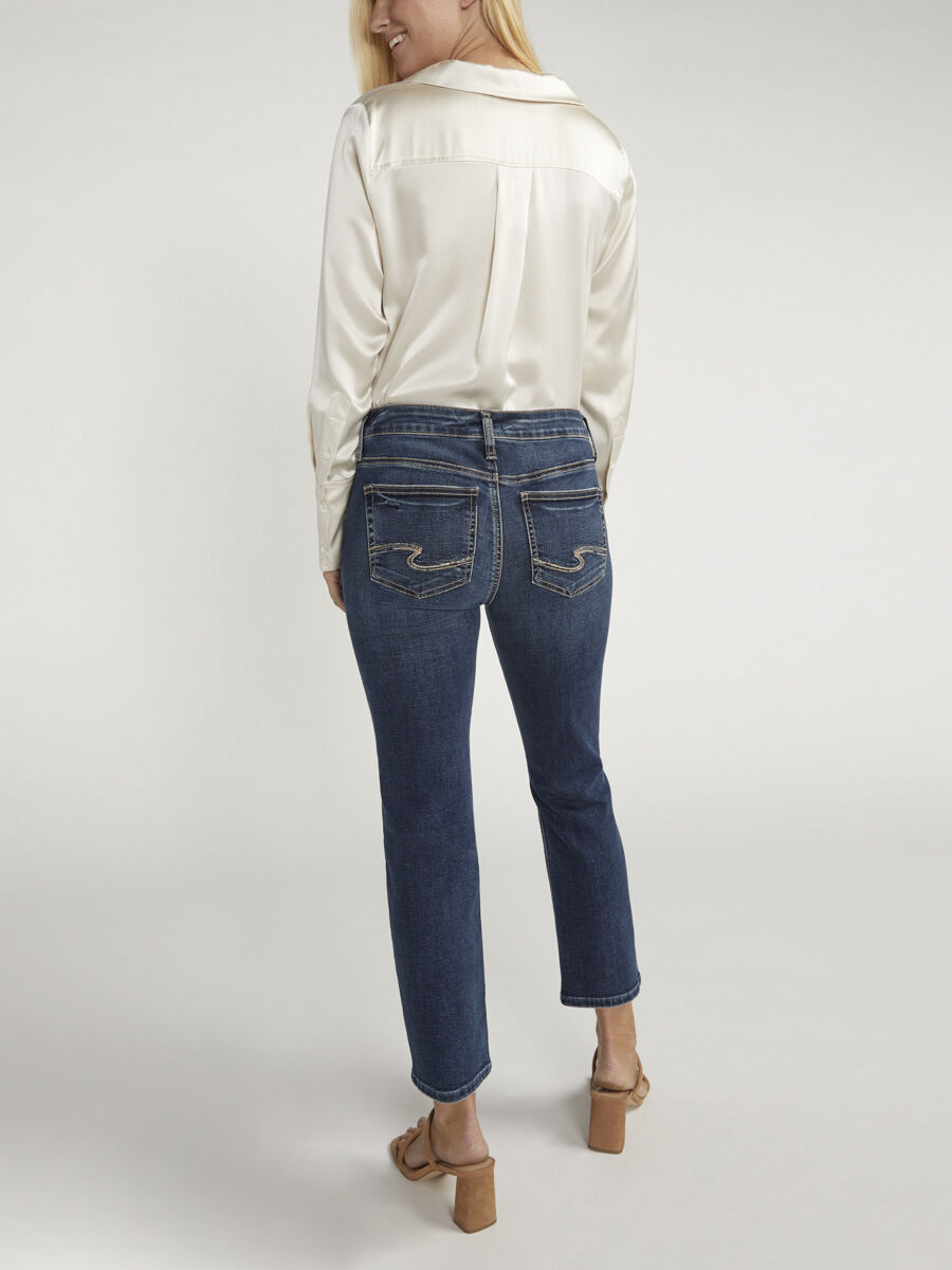 Suki Mid Rise Straight Crop Jeans