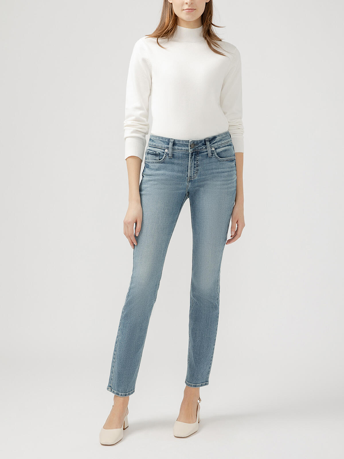 Elyse Mid Rise Straight Leg Jeans, , hi-res image number 0