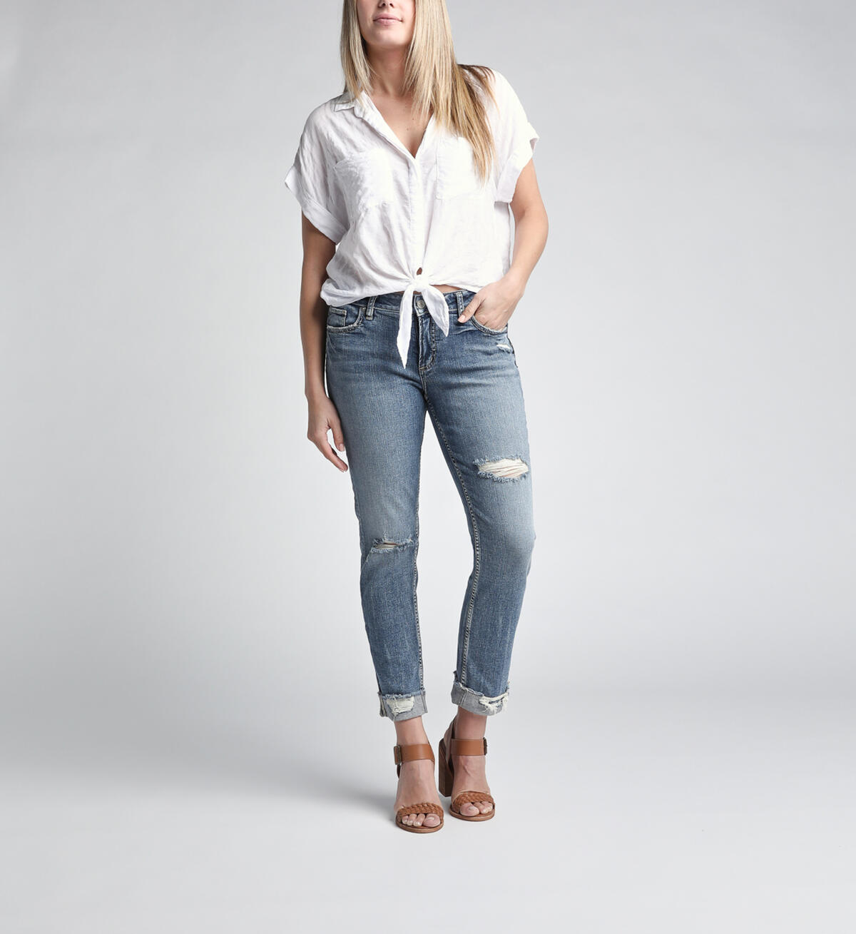 Elyse Mid Rise Ankle Slim Leg Jeans, , hi-res image number 0