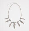 Silver-Tone Feather Statement Necklace, , hi-res image number 0
