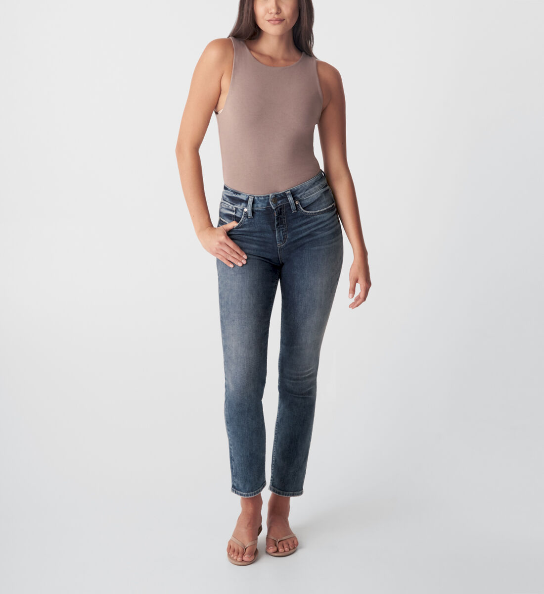 Avery High Rise Straight Leg Jeans Front
